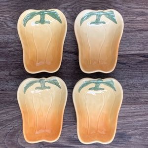 Williams Sonoma Jardin Potager Pepper Ceramic Baking Serving Dishes Set of 4